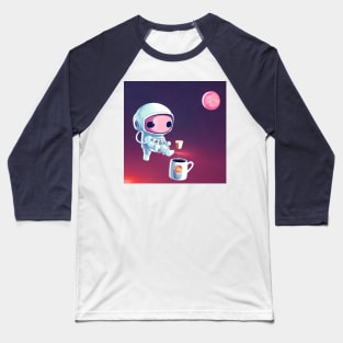 Cute Astronaut and Coffee Baseball T-Shirt